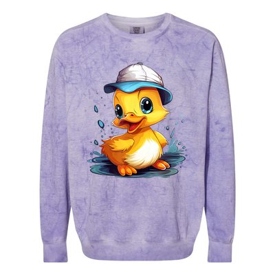 Cute Duckling Funny Duckling Lover Baby Duck Colorblast Crewneck Sweatshirt