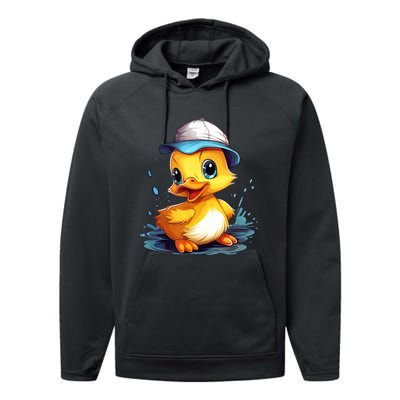 Cute Duckling Funny Duckling Lover Baby Duck Performance Fleece Hoodie