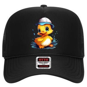 Cute Duckling Funny Duckling Lover Baby Duck High Crown Mesh Back Trucker Hat