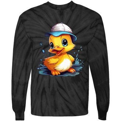 Cute Duckling Funny Duckling Lover Baby Duck Tie-Dye Long Sleeve Shirt