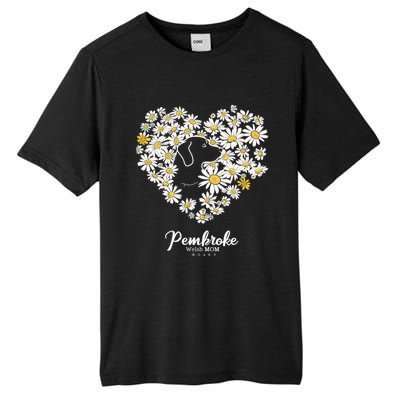 Cute Daisy Flower Heart Silhouette Pembroke Welsh Dog Mom Gift Tall Fusion ChromaSoft Performance T-Shirt