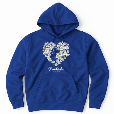 Cute Daisy Flower Heart Silhouette Pembroke Welsh Dog Mom Gift Hoodie