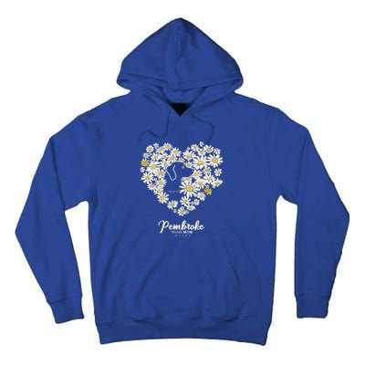 Cute Daisy Flower Heart Silhouette Pembroke Welsh Dog Mom Gift Tall Hoodie