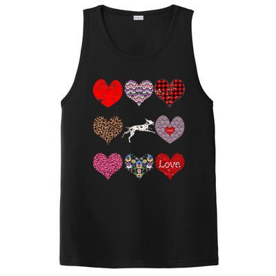 Cute Dalmatian Funny Dog Mom Hearts Pattern Valentines Day Gift PosiCharge Competitor Tank