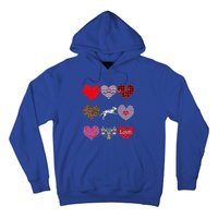 Cute Dalmatian Funny Dog Mom Hearts Pattern Valentines Day Gift Hoodie