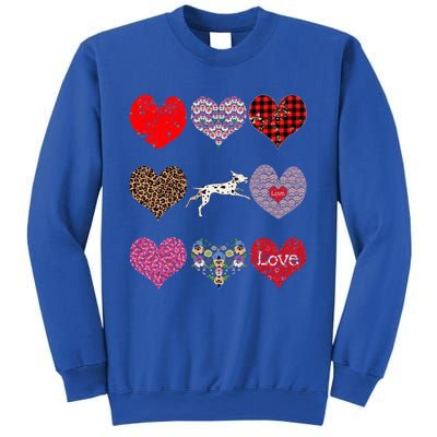 Cute Dalmatian Funny Dog Mom Hearts Pattern Valentines Day Gift Sweatshirt