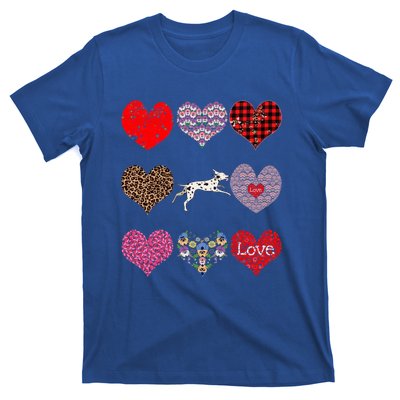 Cute Dalmatian Funny Dog Mom Hearts Pattern Valentines Day Gift T-Shirt