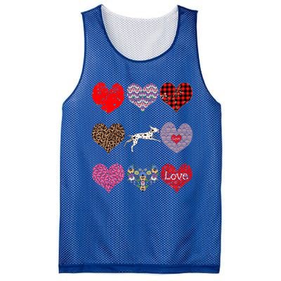 Cute Dalmatian Funny Dog Mom Hearts Pattern Valentines Day Gift Mesh Reversible Basketball Jersey Tank