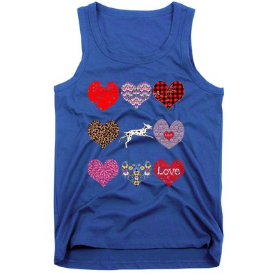 Cute Dalmatian Funny Dog Mom Hearts Pattern Valentines Day Gift Tank Top