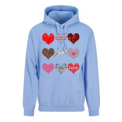 Cute Dalmatian Funny Dog Mom Hearts Pattern Valentines Day Gift Unisex Surf Hoodie