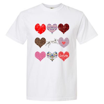 Cute Dalmatian Funny Dog Mom Hearts Pattern Valentines Day Gift Garment-Dyed Heavyweight T-Shirt