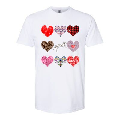 Cute Dalmatian Funny Dog Mom Hearts Pattern Valentines Day Gift Softstyle CVC T-Shirt