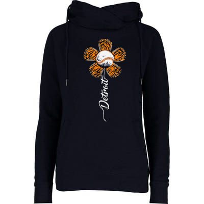 Cute Detroit Flower Souvenir I Love Detroit Womens Funnel Neck Pullover Hood