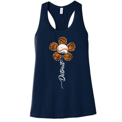 Cute Detroit Flower Souvenir I Love Detroit Women's Racerback Tank