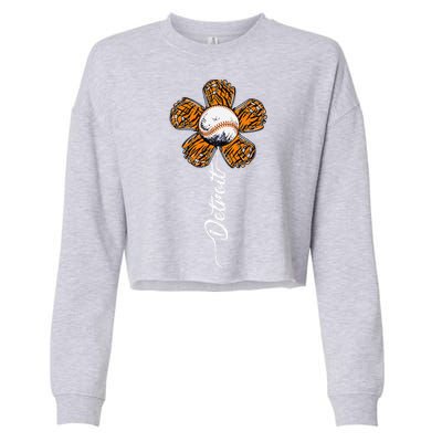 Cute Detroit Flower Souvenir I Love Detroit Cropped Pullover Crew