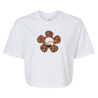 Cute Detroit Flower Souvenir I Love Detroit Bella+Canvas Jersey Crop Tee