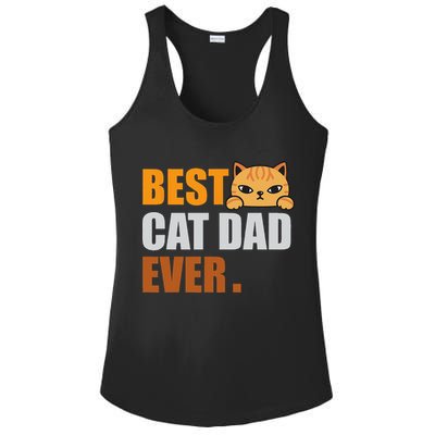 CAT DAD Fathers Day Kitty Daddy Papa Christmas Ladies PosiCharge Competitor Racerback Tank