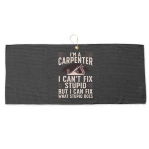 Carpentry Design For Carpenter Woodworking Large Microfiber Waffle Golf Towel