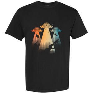 Cool Dinosaur For Women Ufo Alien Abduction Dinosaur Garment-Dyed Heavyweight T-Shirt