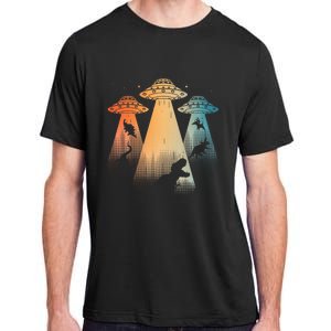 Cool Dinosaur For Women Ufo Alien Abduction Dinosaur Adult ChromaSoft Performance T-Shirt