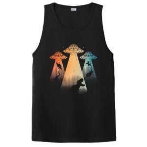 Cool Dinosaur For Women Ufo Alien Abduction Dinosaur PosiCharge Competitor Tank