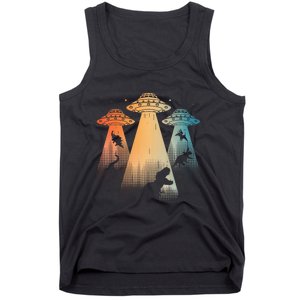 Cool Dinosaur For Women Ufo Alien Abduction Dinosaur Tank Top