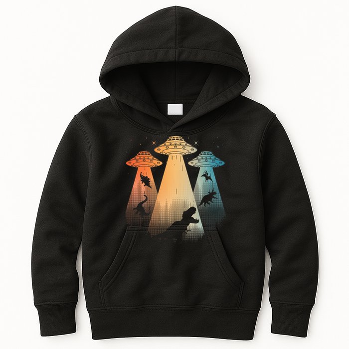 Cool Dinosaur For Women Ufo Alien Abduction Dinosaur Kids Hoodie