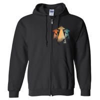 Cool Dinosaur For Women Ufo Alien Abduction Dinosaur Full Zip Hoodie