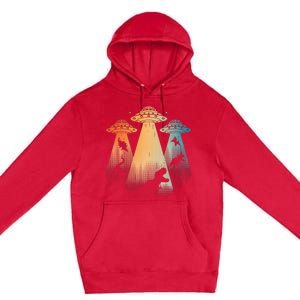 Cool Dinosaur For Women Ufo Alien Abduction Dinosaur Premium Pullover Hoodie