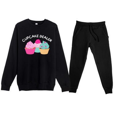 Cupcake Dealer Funny Cupcake Baker Pastry Baking Gift Premium Crewneck Sweatsuit Set