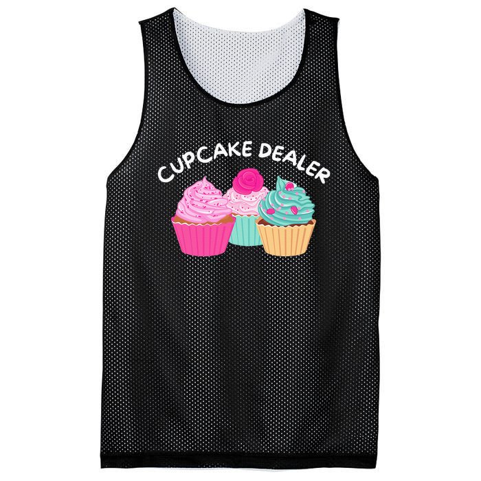 Cupcake Dealer Funny Cupcake Baker Pastry Baking Gift Mesh Reversible Basketball Jersey Tank