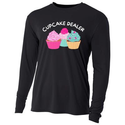 Cupcake Dealer Funny Cupcake Baker Pastry Baking Gift Cooling Performance Long Sleeve Crew