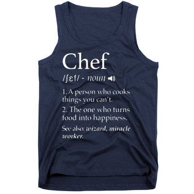 Chef Definition Funny Line Saying Cook Cooking Gifts Chefs Tank Top