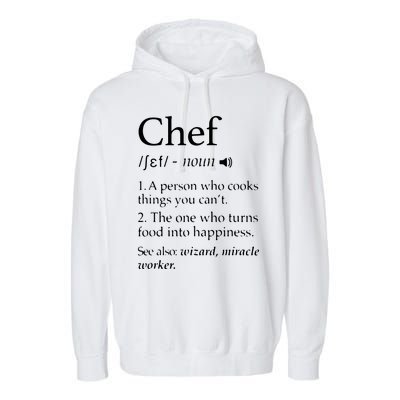 Chef Definition Funny Line Saying Cook Cooking Gifts Chefs Garment-Dyed Fleece Hoodie