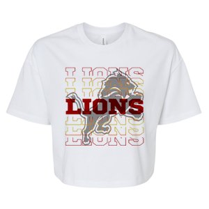 Cool Detroit Football Lions Bella+Canvas Jersey Crop Tee