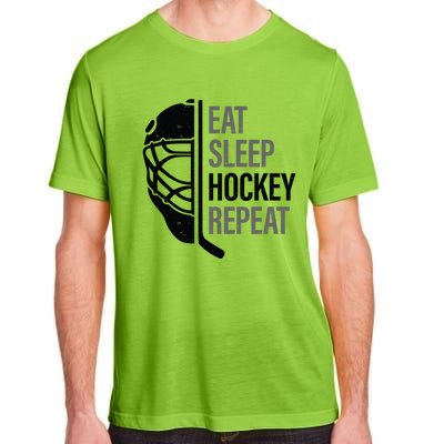 Christmas Design For Hockey Lovers Eat Sleep Hockey Repeat Funny Gift Adult ChromaSoft Performance T-Shirt