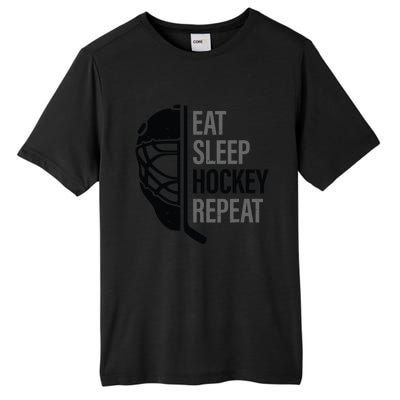 Christmas Design For Hockey Lovers Eat Sleep Hockey Repeat Funny Gift Tall Fusion ChromaSoft Performance T-Shirt