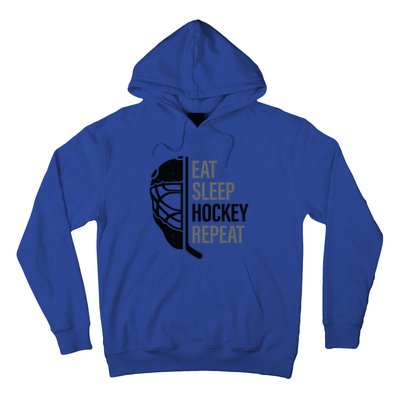 Christmas Design For Hockey Lovers Eat Sleep Hockey Repeat Funny Gift Hoodie