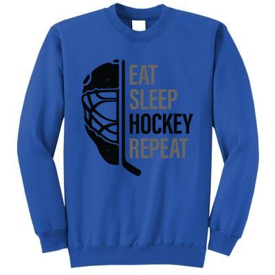 Christmas Design For Hockey Lovers Eat Sleep Hockey Repeat Funny Gift Sweatshirt