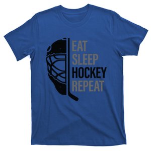 Christmas Design For Hockey Lovers Eat Sleep Hockey Repeat Funny Gift T-Shirt