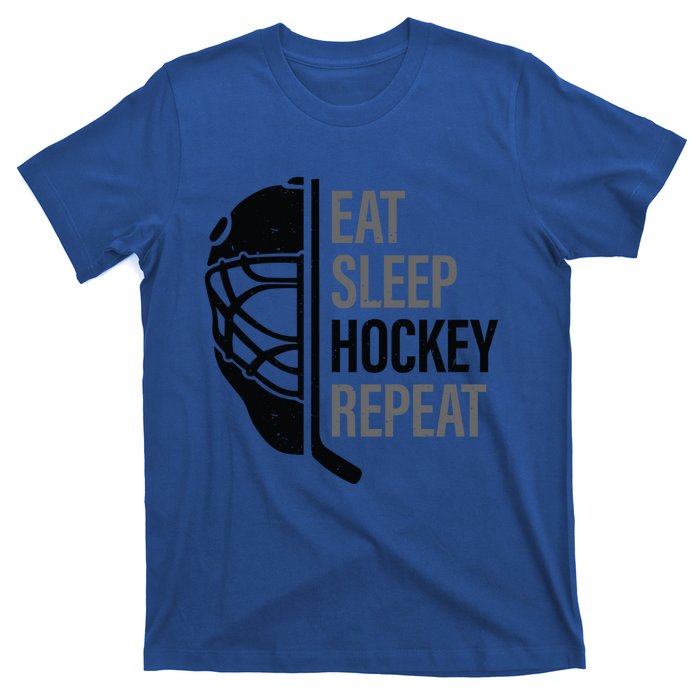 Christmas Design For Hockey Lovers Eat Sleep Hockey Repeat Funny Gift T-Shirt