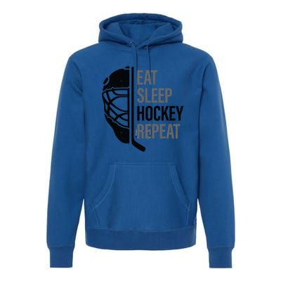 Christmas Design For Hockey Lovers Eat Sleep Hockey Repeat Funny Gift Premium Hoodie