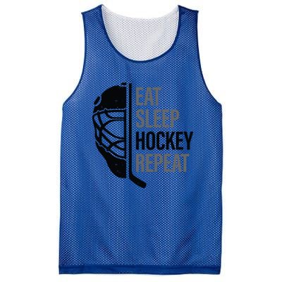 Christmas Design For Hockey Lovers Eat Sleep Hockey Repeat Funny Gift Mesh Reversible Basketball Jersey Tank