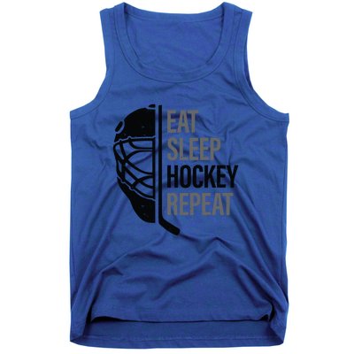 Christmas Design For Hockey Lovers Eat Sleep Hockey Repeat Funny Gift Tank Top