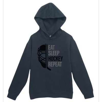 Christmas Design For Hockey Lovers Eat Sleep Hockey Repeat Funny Gift Urban Pullover Hoodie