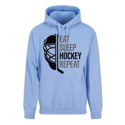 Christmas Design For Hockey Lovers Eat Sleep Hockey Repeat Funny Gift Unisex Surf Hoodie