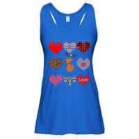 Cute Deer Funny Retro Floral Hearts Pattern Valentines Day Gift Ladies Essential Flowy Tank