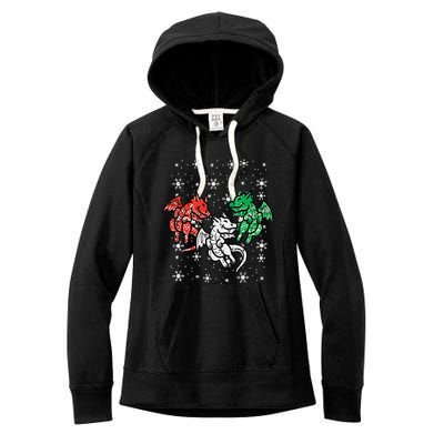 Christmas Dragons Funny Mythical Animal Funny Funny Women's Fleece Hoodie