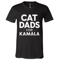 Cat Dads For Kamala President Harris Democrat Vote Blue 2024 V-Neck T-Shirt