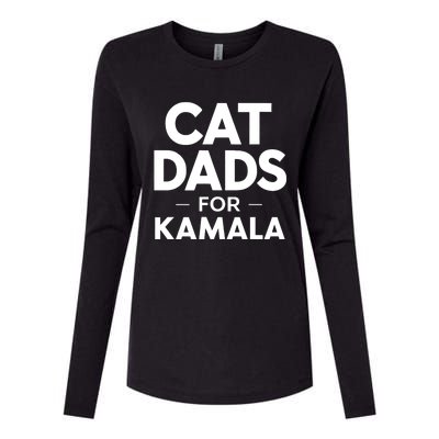 Cat Dads For Kamala President Harris Democrat Vote Blue 2024 Womens Cotton Relaxed Long Sleeve T-Shirt